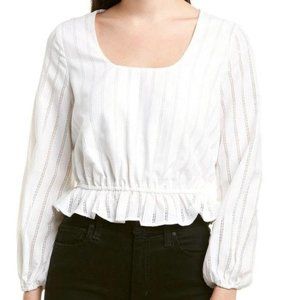 THE FIFTH LABEL Kite Striped Top in White with Long Sleeves Size XS